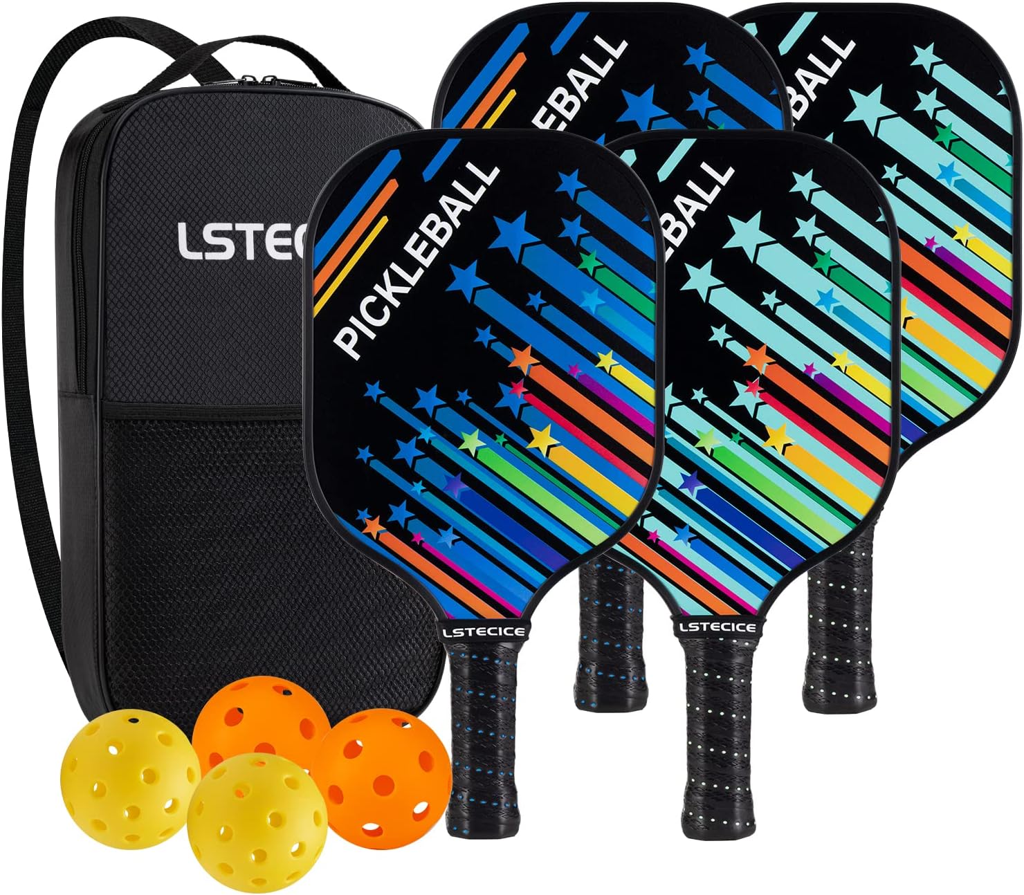 LSTECICE Fiberglass Pickleball Paddle Set of 4