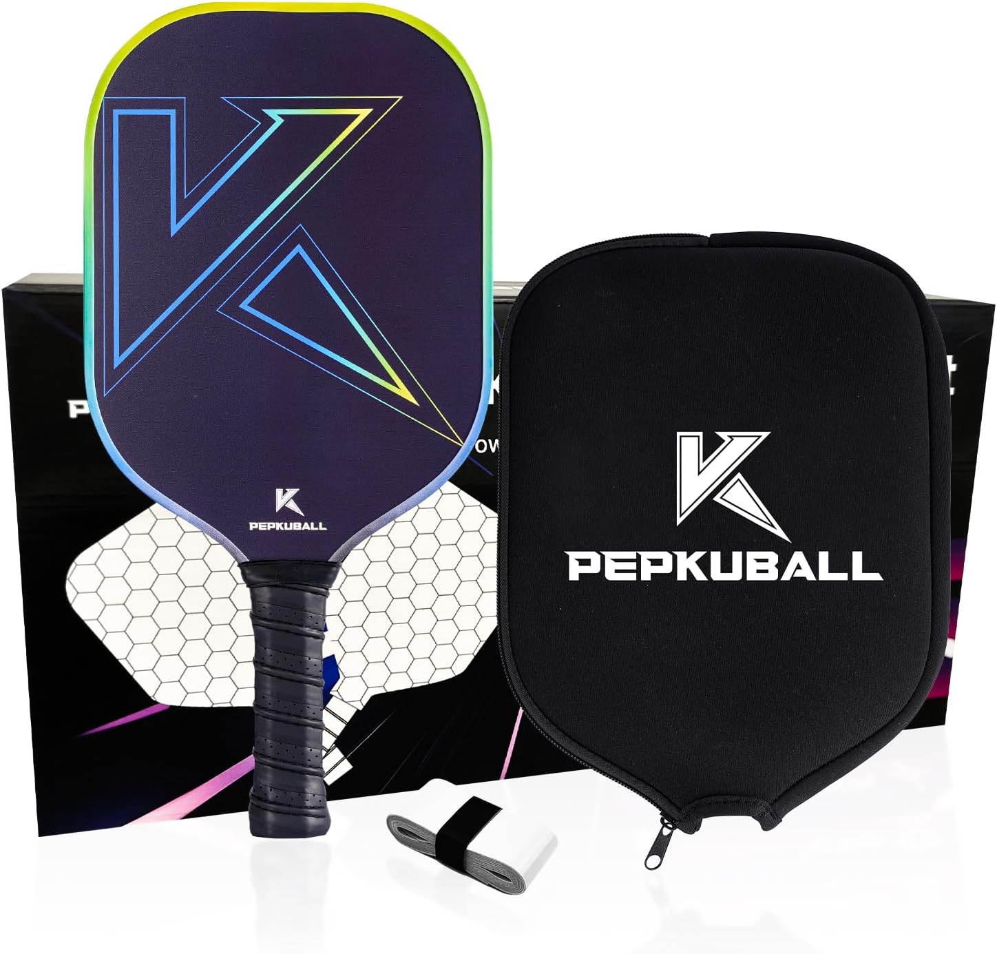 PEPKUBALL Fiberglass Pickleball Paddle (single, with cover)